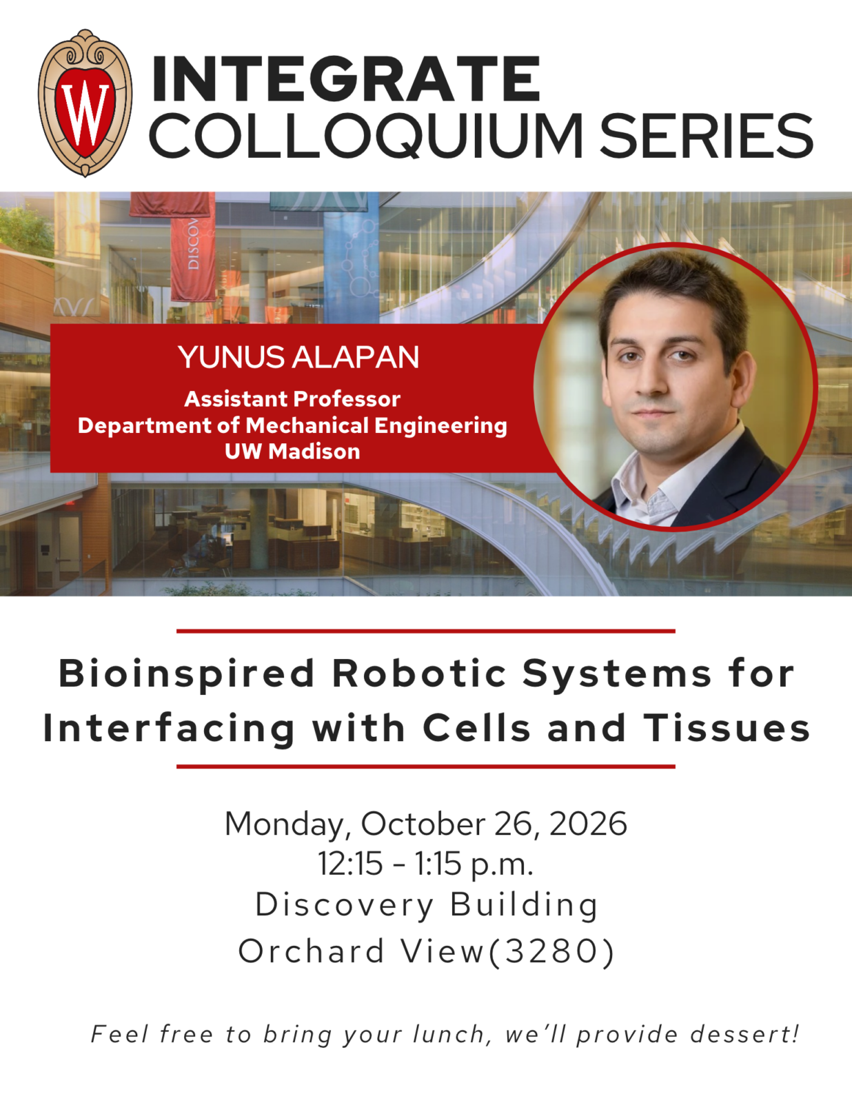 Information about October 26 Colloquium with Yunus Alapan